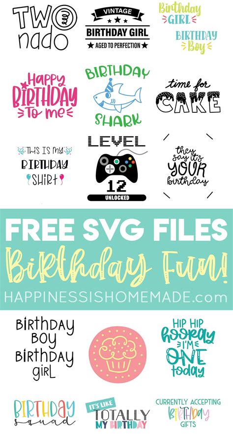 15 Free Birthday SVG Files - Happiness is Homemade