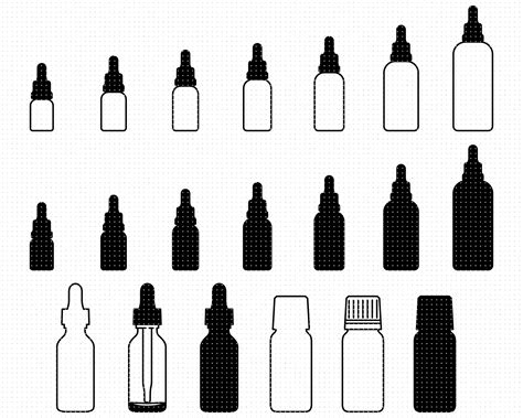 Papercraft vector file essential oils bottle image for cricut Essential Oils Bottle SVG ...