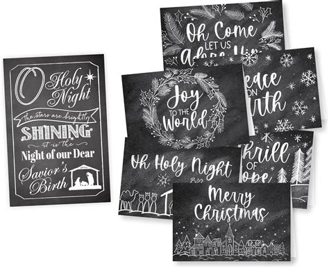 Amazon.com : Hadley Designs 24 Black & White Religious Christmas Cards Boxed With Envelopes, 50 ...