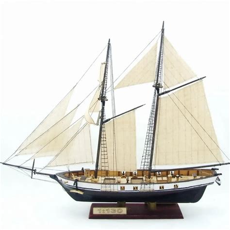 1:130 Scale Sailboat Model 380x130x270mm DIY Ship Assembly Model Kits ...