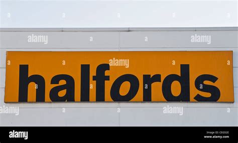 A Halfords store logo, UK Stock Photo - Alamy