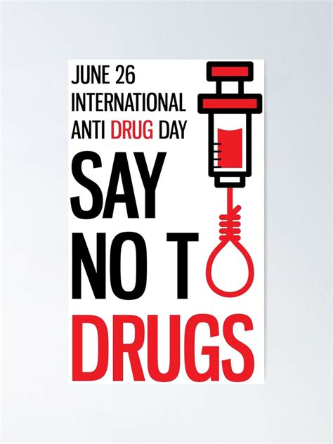 "international anti drug day, say no to drugs" Poster for Sale by fatrin99 | Redbubble