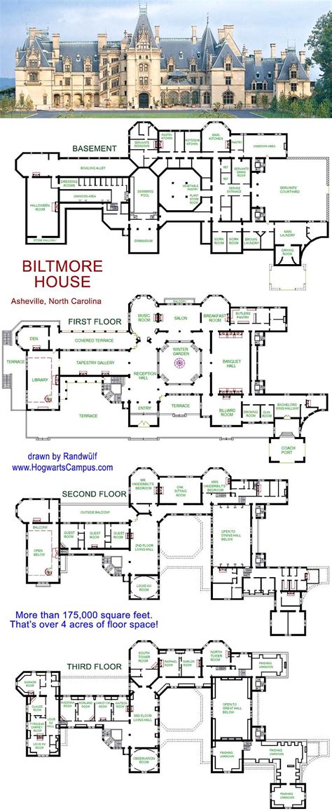 Biltmore Estate Floor Plan | Castle floor plan, Mansion floor plan, School floor plan