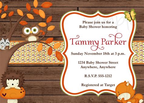 Rustic Woodland Baby Shower Invitation