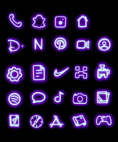 Purple Neon App Icons | Aesthetic icons for apps purple neon, Purple wallpaper iphone, Ios app ...