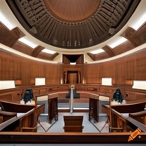 Modern design of a courtroom on Craiyon