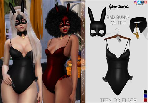 BAD BUNNY OUTFIT 👯‍♀️🔥 | Sims 4, Bunny outfit, Sims 4 clothing