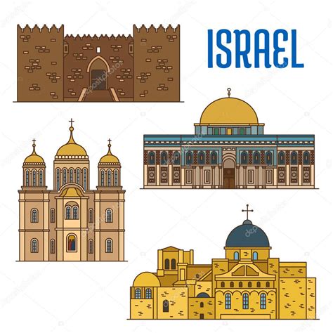 Israel architecture and famous buildings Stock Vector Image by ...