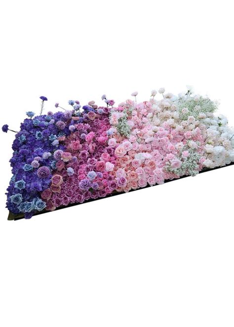 8x8ft | 5D Baby's Breath Rose Blue Pink White Flower Wall | Ubizfloral