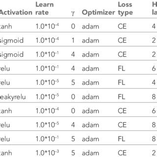 Top 10 best performing hyperparameter combinations that advanced to ...