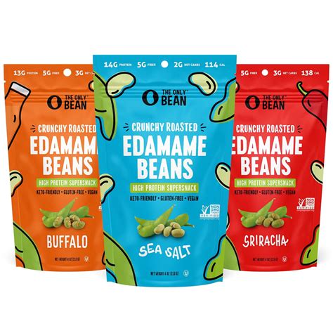 The Only Bean Crunchy Roasted Edamame Beans, 4 oz (3 Pack) - Walmart.com