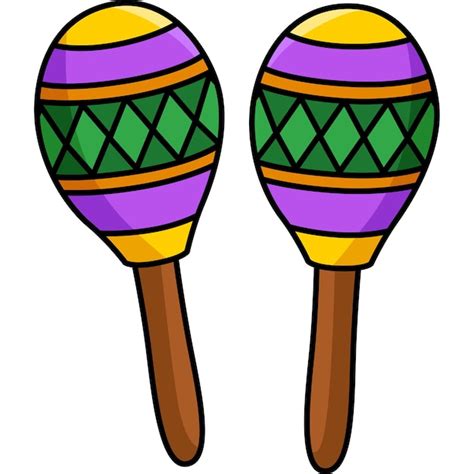 Premium Vector | Mardi gras maracas cartoon colored clipart