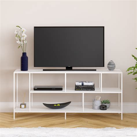 Metal TV Stand for TVs up to 55", Media Console Table with Open Shelf, Entertainment Center for ...