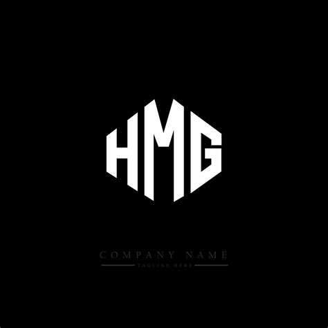 diseño de logotipo de letra hmg con forma de polígono. diseño de ...