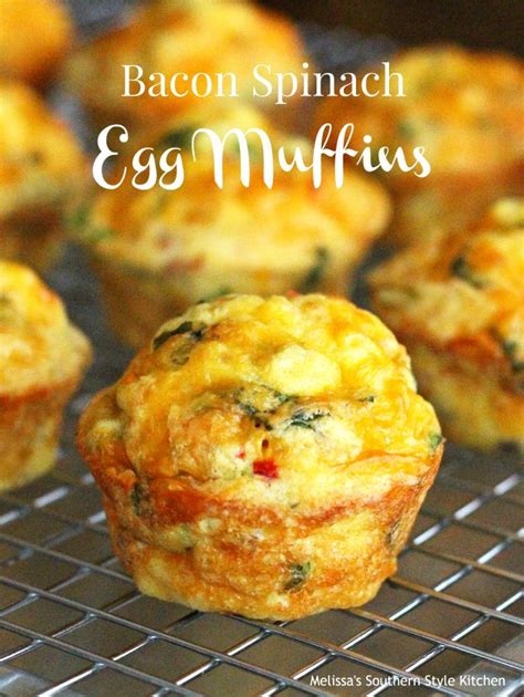 Bacon Spinach Egg Muffins - melissassouthernstylekitchen.com