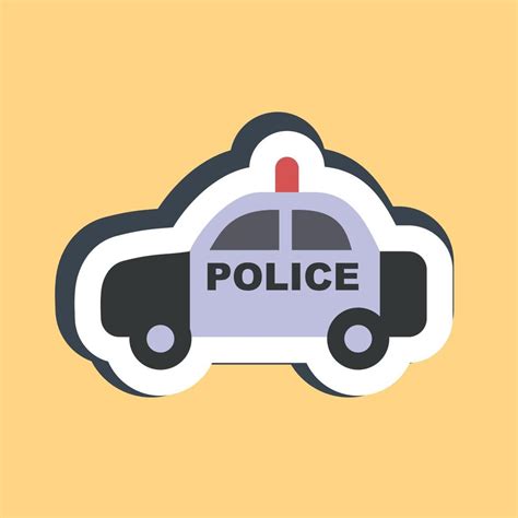 Sticker police car. Transportation elements. Good for prints, posters, logo, sign, advertisement ...