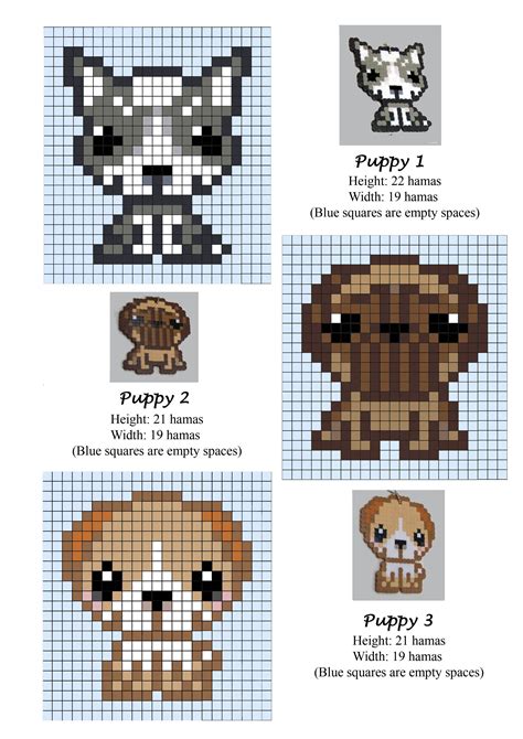 Puppies - Puppy - Dogs - cachorros - hama beads - pattern | Hama beads, Hama beads patterns ...