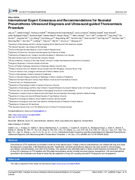 (PDF) International Expert Consensus and Recommendations for Neonatal Pneumothorax Ultrasound ...