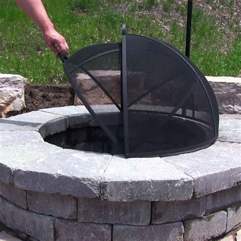 Outdoor Fire Pit Cooking Grill Metal Fire Pit Screen Cover Hinged FREE SHIPPING | eBay