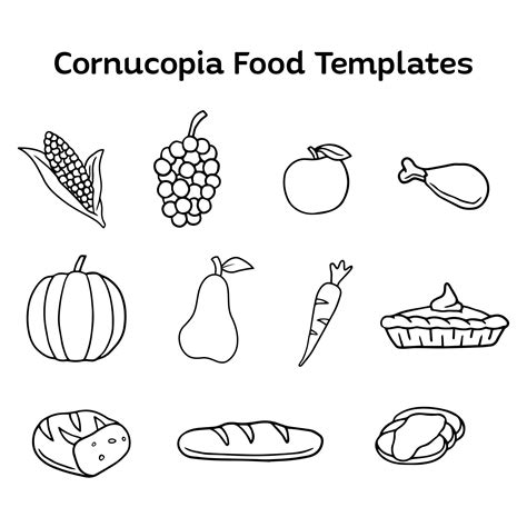 Cornucopia Food Printables Templates | Cornucopia craft, Food template ...