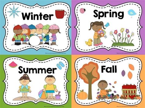 Pin by Anna Zubina on English | Seasons preschool, Seasons posters, Preschool classroom