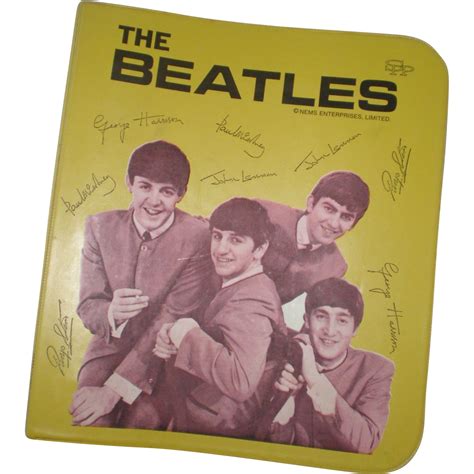 Original Beatles Memorabilia: Yellow Vinyl School Binder SOLD on Ruby Lane