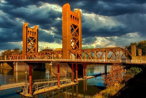 The Tower Bridge Of Sacramento At Sunset Photograph by Mountain Dreams - Pixels