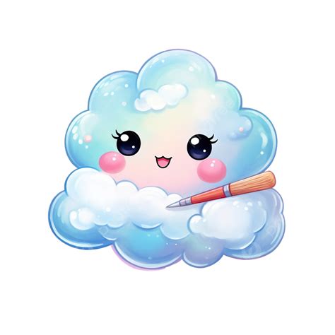 Cute Magic Cloud Stationary Sticker Oil Painting, Cloud, Sky, Cartoon PNG Transparent Image and ...