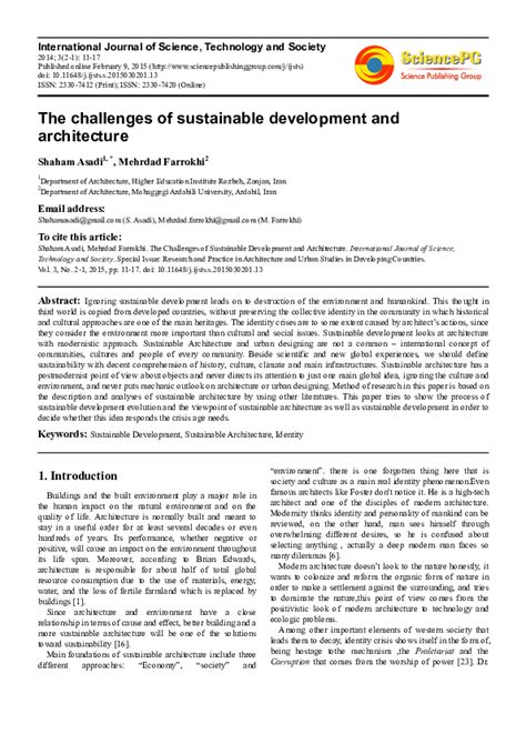 (PDF) The challenges of sustainable development and architecture