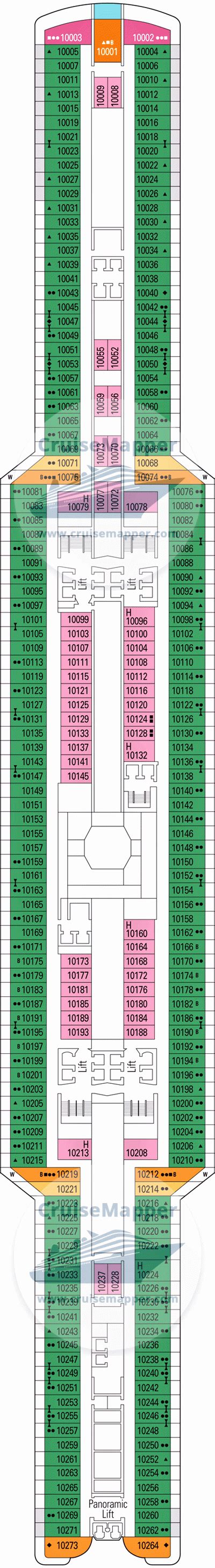 MSC Seaside deck 10 plan | CruiseMapper