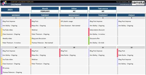 Content Calendar Template Content Planning Calendar Excel - Etsy | Content calendar template ...