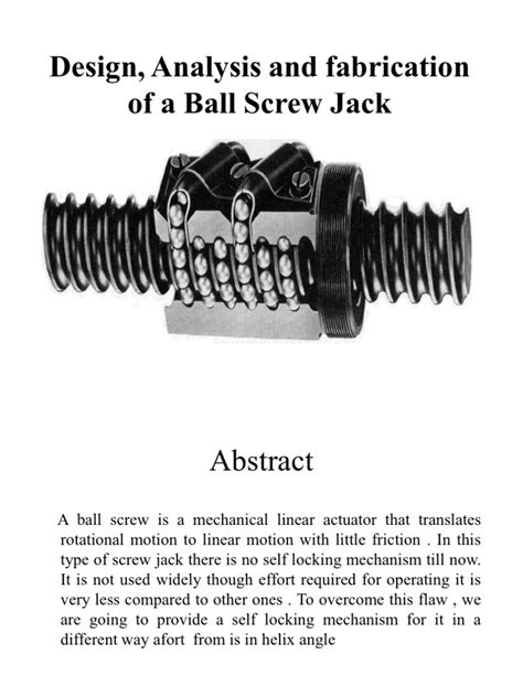 Design Analysis and Fabrication of A Screw Jack | PDF