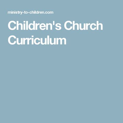 Free Children’s Church Curriculum (With images) | Church curriculum, Childrens, Childrens church