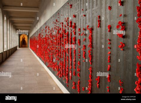 The Wall of Remembrance inside the Australian War Memorial, Canberra ...