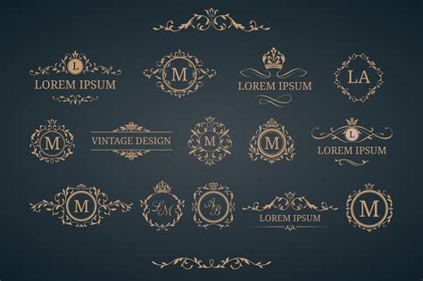 Vintage monogram design templates | Monogram design, Vintage monogram, Wedding logo design