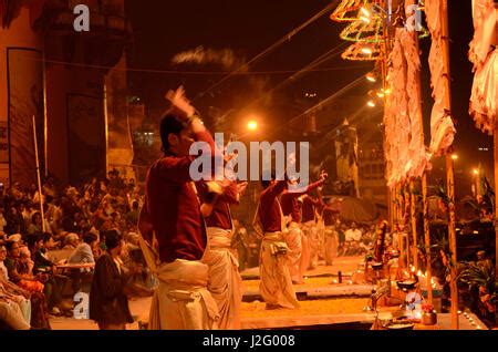 Ganga Aarti at Dashashwamedh Ghat, Varanasi, Uttar Pradesh, India Stock ...