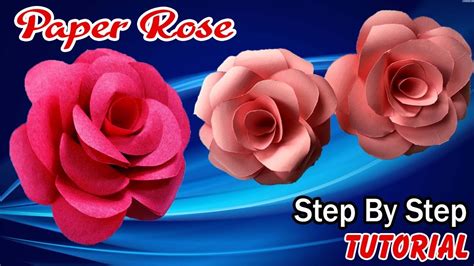 Paper Rose Tutorial Step by Step | How to Make Paper Rose Origami | Paper Rose DIY - YouTube