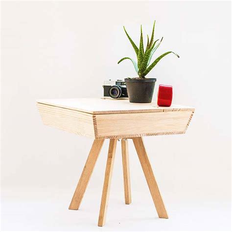 Handmade Minimalistic Modern Wooden Bedside Table | Gadgetsin