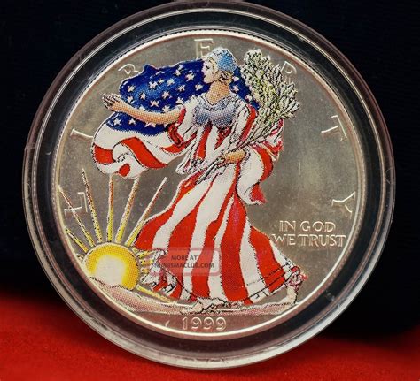 1999 American Eagle Lady Liberty Full Color. 999 Proof Silver Dollar ...