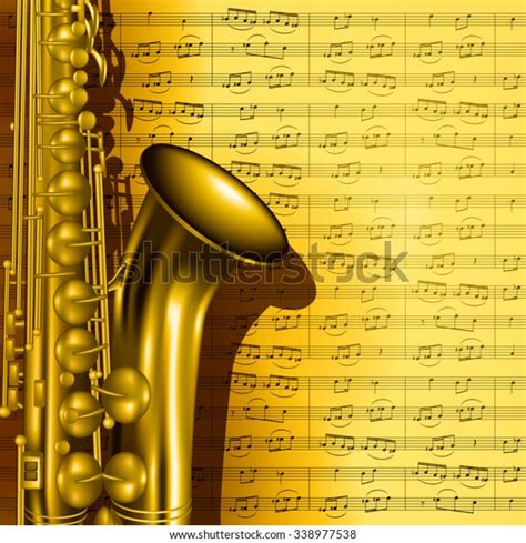 Music Background Saxophone Notes Vector Illustration Stock Vector (Royalty Free) 338977538 ...