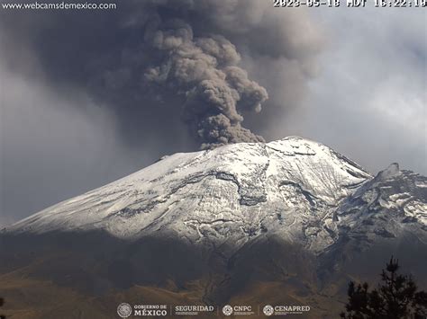 Actualización del reporte del monitoreo de CENAPRED al volcán Popocatépetl hoy 19 de mayo ...