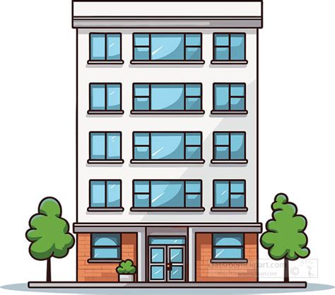 Architecture and Buildings Clipart-apartment building diverse community ...