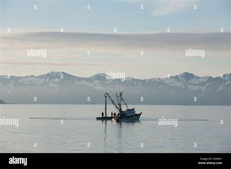 Prince William Sound, Alaska. Salmon boats fishing in summer Stock ...