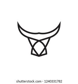 Bull Line Art Logo Stock Vector (Royalty Free) 1240331782 | Shutterstock