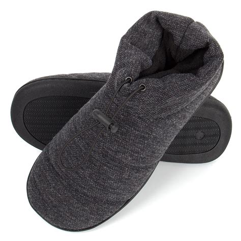 Hanes Mens Slipper Boot House Shoes with Memory Foam Indoor/Outdoor Sole - Walmart.com