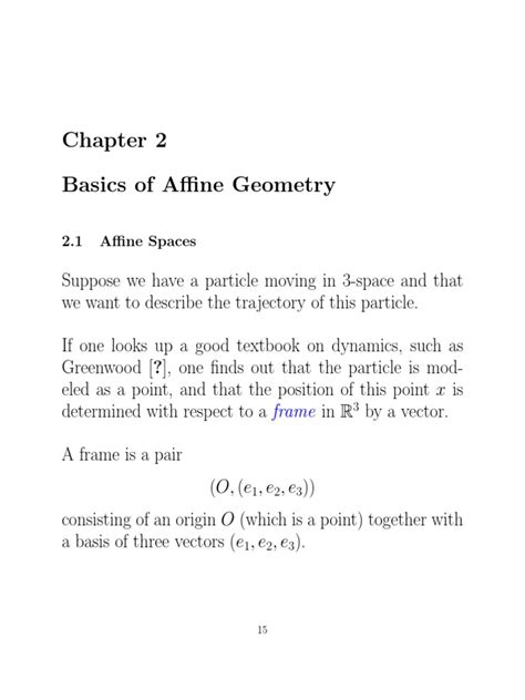 Affine geometry | Linear Subspace | Vector Space