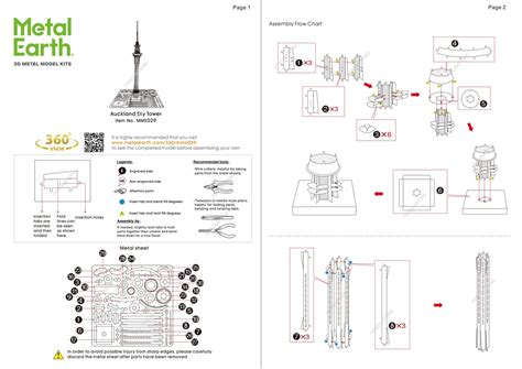 Fascinations:: Metal Earth Auckland Sky Tower 3D Model Kit