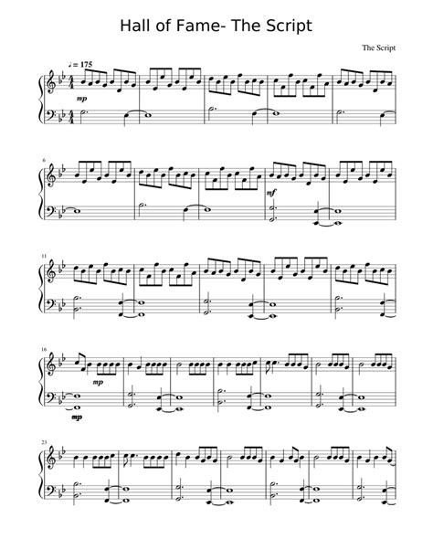 Hall of Fame-The Script Sheet music for Piano (Solo) Easy | Musescore.com