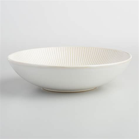 White Textured Ceramic Serving Bowl - Stoneware by World Market in 2021 ...