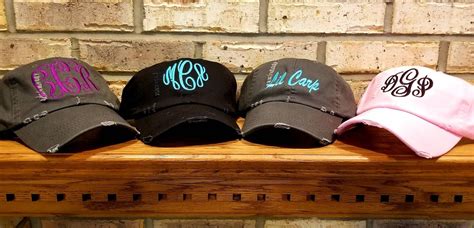 Monogrammed Distressed Baseball Hats Embroidered | Etsy